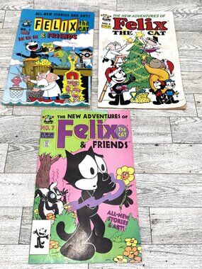 Vintage Felix the Cat Colored 1992/1993 Paperback Comic Books, Set of 3
